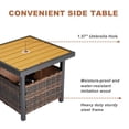 thumbnail image 3 of Rattan-Style Outdoor Side Table with Umbrella Holder  Storage - Po Garden End Table in Brown, 3 of 23