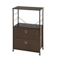 thumbnail image 4 of Ktaxon Nightstand 2-Drawer Shelf Storage - Bedside Furniture,Gray/Linen/Brown, 4 of 10
