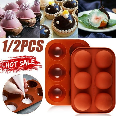 

6 Cavities Half Sphere Chocolate Silicone Mold Tray Bakeware Cake Decorating Tools for Chocolate Ice Cream Jelly Bombes Cakes Soap Making Mold