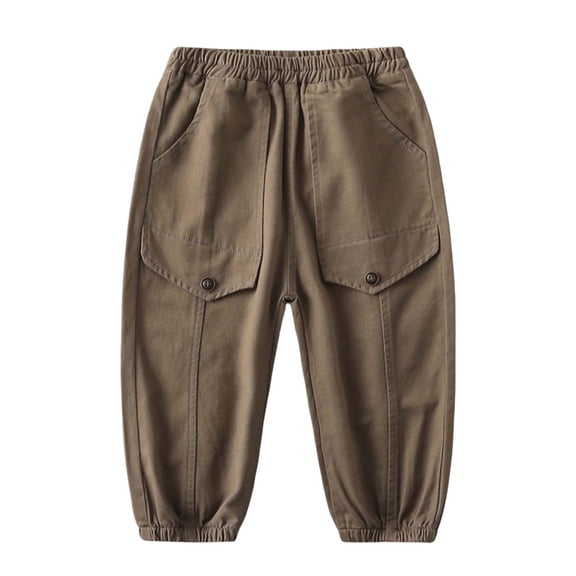 Gyexs Toddler Little Boys Cargo Pants Slim Leg Streetwear Pants with Pockets Elastic Waist Athletic Trousers
