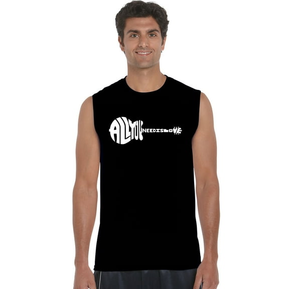 LA Pop Art Men's Word Art Sleeveless T-shirt - All You Need Is Love