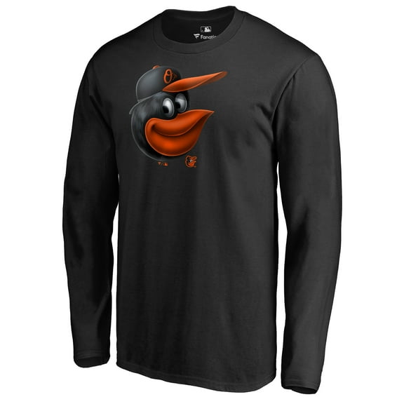 Men's Black Baltimore Orioles Midnight Mascot Long Sleeve T-Shirt