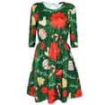 thumbnail image 2 of FANCYINN Women's Backless Christmas Tree Sweater Tunic Dress 1/2 Sleeve Fit and Flare A-line Xmas Cocktail Green Midi Dresses L, 2 of 7