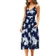 thumbnail image 2 of Moda para mujer Sexy cuello en V sin mangas ahueca hacia fuera impreso estampado Mid Claf vestidos Fridja  hjkh6388, 2 of 5