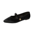 thumbnail image 5 of SuTry Women's Mary Jane Flats Pointed Toe Velvet Strap Slip On Comfortable Elegant Vintage Casual Daily Walking Shoes(37), 5 of 7