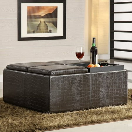 Gator Extra Large Storage Ottoman with Serving Trays
