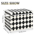 thumbnail image 3 of Foldable Fabric Storage Bin With Handle Collapsible Basket Box Storage With Lid Organizer Classic Black and White, 3 of 7