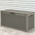 thumbnail image 2 of Uforic 60 Gallon Resin Deck Box,Outdoor Rattan Storage Box,Weatherproof, Lockable, Light Brown, 2 of 10