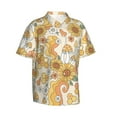 thumbnail image 2 of Daiia Groovy Hippie Flower Mushrooms Hawaiian Shirt for Men Gentle Cotton Regular Short Sleeve Casual-X-Large, 2 of 9