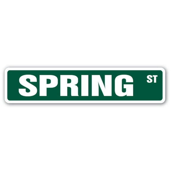 SignMission SS-Spring 4 x 18 in. Spring Street Sign - Season Flowers Bunny Easter Pastel