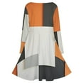 thumbnail image 5 of Orange Geometric Art, Black And White Orange Long Sleeve Dresses For Women Vintage Elegant Party Dress Oversized V-neck Dress S-8XL, 5 of 7