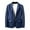 Blue #01, variant on Mens Black Faux Leather Blazer Casual One Button Faux Leather Jackets With Pockets Slim Fit Outdoor Moto Sport Coat Black L