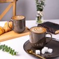 thumbnail image 4 of Juego de 6 tazas de café de cerámica, tazas de café grandes de porcelana con mango grande para café con leche, capuchino, leche, cacao | Juegos de tazas, 4 of 4