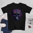 thumbnail image 4 of Skull and Flower T-shirt Halloween T-shirt Aesthetics T-shirt Aesthetic shirt Mexican T-shirt, 4 of 5