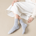 thumbnail image 2 of Sookeceks 6 Pairs Summer Cotton Crew Socks for Women, Soft Womens Trouser Socks for Casual Dress Size 5-9, 2 of 7