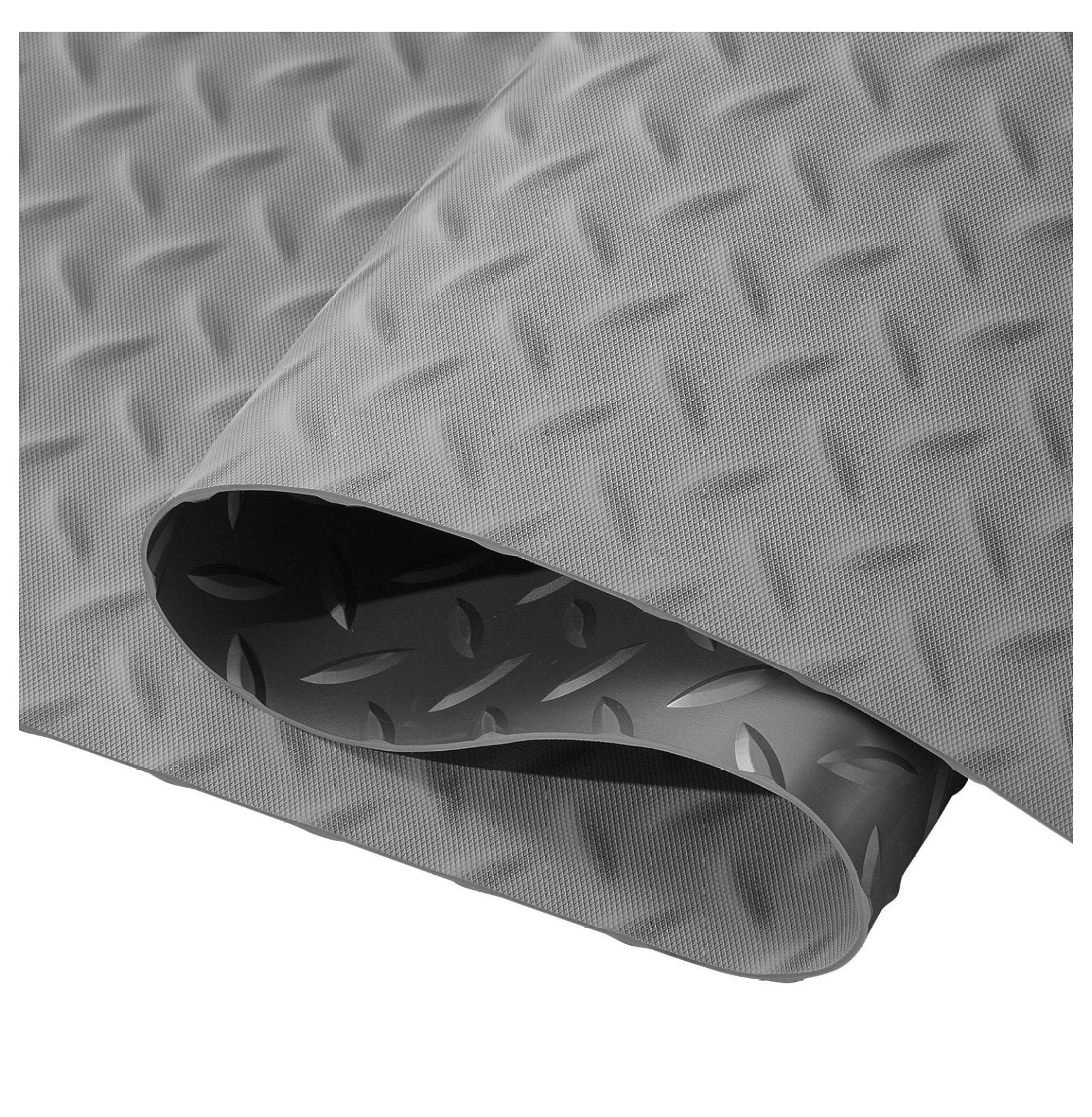 Garage Floor Mat 4.9x13ft Vinyl Flooring Roll - Anti-Slip Diamond Texture