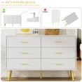 thumbnail image 5 of YouTrend 6 Drawer White Dresser, Wood Modern Adult Storage Cabinet with Metal Handles for Living Room,Bedroom, 5 of 10