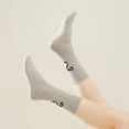thumbnail image 4 of Women's Crew Socks over Ankle Cute Bow Pattern Cotton Roll Top White Black Grey Fancy Printed Socks 5pack Size5-9, 4 of 7
