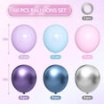 thumbnail image 2 of Purple and Blue Balloons 60pcs 12 Inch Blue Purple Silver Pink Latex Balloons Fit for Frozen Balloons Birthday Decor Girls Birthday Winter Ice Snow Frozen Themed Party Decorations, 2 of 7