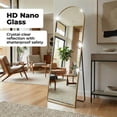 thumbnail image 3 of Alvantor 59"/64"/71" Full Length Mirror Floor Standing, Anti-Rust Aluminum Frame, Arch/Rectangle, Black/Gold, 3 of 7