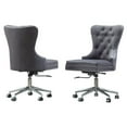 thumbnail image 1 of Pemberly Row Swivel Office Chair in Gray Velvet with Tufted Seat, 1 of 2