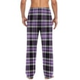 thumbnail image 4 of bbymog Baggy Pants Men Comfy Elastic Waist Drawstring Pajama Pant Soft Sleep Lounge Trousers Lightweight Casual Loungewear with Pockets Purple C S, 4 of 6