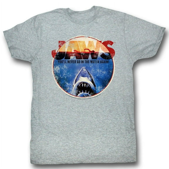 Jaws OMG Adult 3/4 Sleeve T-Shirt Tee Gray