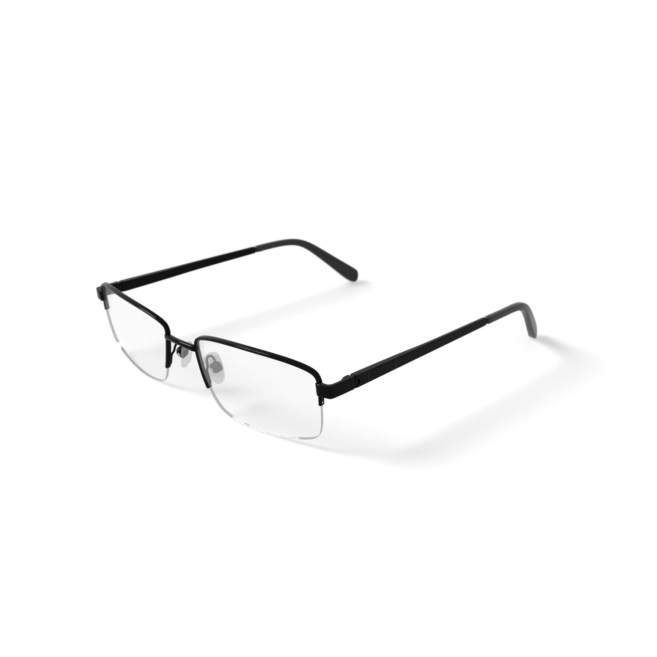 Adolfo Men's Officer Rectangular Prescription Eyeglasses with Case, Gunmetal