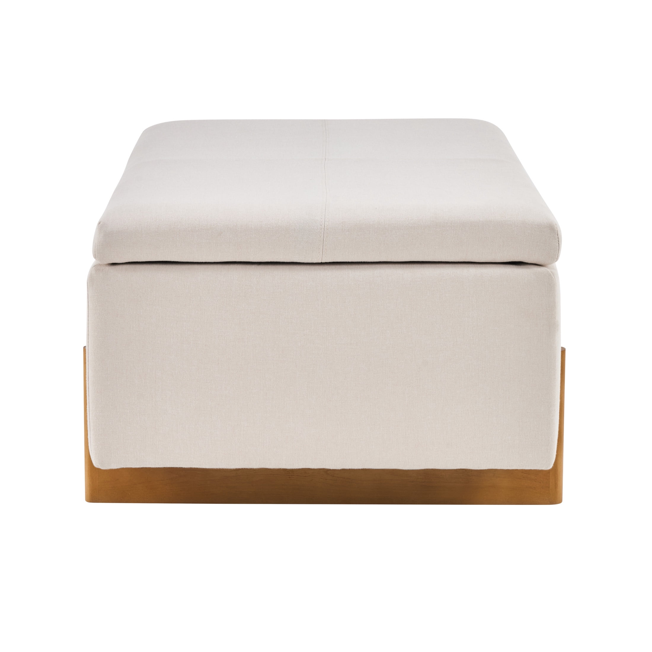 Christopher Knight Home 39" Modern Upholstered Ottoman, Storage Bench with Lift-Top Lid, Beige