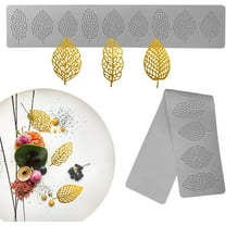 Leaf Molds Silicone (2 PCS) Jopgeey Fondant Tuile Molds set with Multi Leaves Hollow 3D Chocolate Candy Lace Silicone Molds for Baking, Polymer Clay, Sugar Craft Dessert Cupcake Cake Decorating