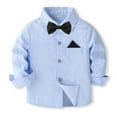 thumbnail image 5 of Zshosam Baby Boy Clothes Boys Suit Formal Set Kids Wedding Outfit Toddler Slim Fit Tuxedo Vest,Shirt,Pants,Bow Tie Size 18 24 Months,(Light Blue 18-24 Months), 5 of 9