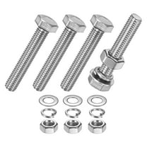 Uxcell 4-Pack Hex Head Screw Bolt with Nuts Flat & Lock Washers M8x45mm