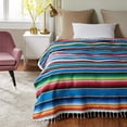thumbnail image 4 of 2X Mexican Blanket Sarape Picnic Rug Throw Tablecloth Hot Rod for Yoga Party , 150X215cm, 4 of 5