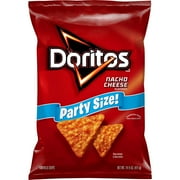 Doritos Tortilla Chips, Nacho Cheese Chips, Party Size, 14.5oz Bag( pack of 1 )