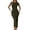Army Green, variant on Casual Summer Dresses For Women Solid Color Round Neck Bodycon Casual Elegant Slim Fit Stretchy Midi Daily Wear And Outings Short Sleeve Stylish Dress
