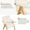 thumbnail image 4 of Modern Arm Chair Set of 2, Altay Velvet Upholstered Accent Chairs with Arm Pads and Solid Wood Frame, Comfy Single Sofa Chair Reading Chair for Living Room Bedroom Apartment Office, White, 4 of 7