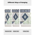 thumbnail image 4 of Blue Beige Boho Swag Valances for Windows, Vintage Ethnic Tribal Southwestern Rod Pocket Sheer Valances for Small Windows, Swag Toppers Light Filtering for Kitchen Living Room 2 Panels 36''x36'', 4 of 6