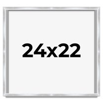 24x22 Frame Silver Whitewashed Wood Grain Solid Wood Shadow Box | 0.75 Inch Moulding Width | 0.75