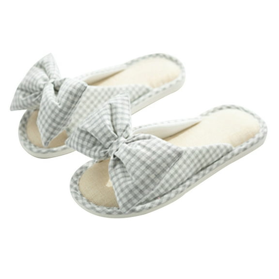 NUOLUX 1 Pair Peep Toe Slippers Breathable Anti-slip Slippers Lovely Bow Knot Shoes