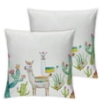 thumbnail image 2 of Awypu Throw Pillow Cover Llama Cactus Cute Animal Alpaca Boho Tribal Design High Land Plants Decor Lumbar Pillow Case Cushion for Sofa Couch Bed,2 Pcs White, 2 of 6