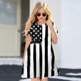 thumbnail image 2 of Ketyyh-chn99 Girls 4th of July Dress Kids American Flag Patriotic Stars Striped Dresses Summer Toddler Independence Day Outfits Black,5-6 Years, 2 of 4