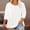 White, variant on Olyvenn Plus Size Tops for Women 3/4 Sleeve Round Neck Tunic Tops Loose Fit Solid Basic Tshirts Trendy Summer Blouses 2025 Orange XXXXXL