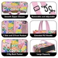 thumbnail image 3 of Teacher Tote Bag,Pioneer Flower Floral Print Pattern Teacher Utility Tote Bag,Large Work Tote Bags for Women with Multiple Pockets,Top Zipper Closure,13.8x10.6x6.7 Inch, 3 of 5