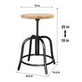 thumbnail image 4 of Hampden Furnishings Vince Collection Swivel Stool with Wood Seat, Black Frame, 4 of 8