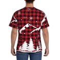 thumbnail image 3 of Bixox Men's Christmas Tree Buffalo Plaid Printed Short Sleeve Skinny Athletic T-Shirt, 3 of 6