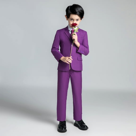 Lycody Boys Suit for Kids Tuxedo Suits for Wedding Formal Suit Set Toddler Boy Dress, Boys Classic Formal Suit Set Size 2-20, Adjustable Waist