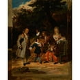 thumbnail image 2 of Achille Devéria 20x24 Gold Ornate Framed and Double Matted Museum Art Print Titled - Voltaire Blessing Franklin's Grandson, 2 of 4