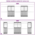 thumbnail image 3 of Homieasy 96" Closet System 2-Pack with 6 Hanging Rods & 6 Wooden Drawers - Adjustable Width (5-8FT Each), Wall-Mounted Wardrobe Storage,Gray, 3 of 7