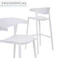 thumbnail image 4 of Set 4 Bancos Bar Cocina Desayunador Barra Respaldo Plástico Blanco, 4 of 6