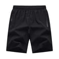 thumbnail image 2 of Aimik Men's Active Sport Shorts Side Zippered Pockets Contrast Stripe Quick-Dry Summer Shorts for Running Gym Training Athletics, 2 of 6